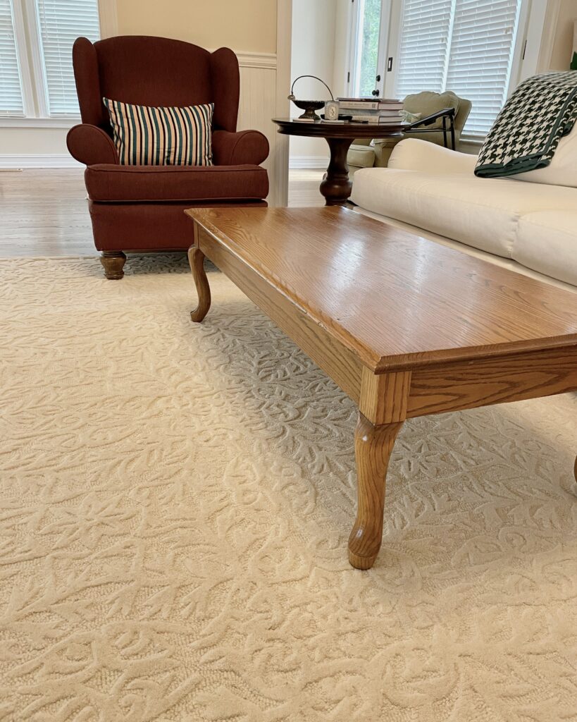 Ivory carpet in living room